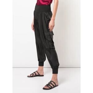 Cinq à Sept Giles Cupro Crop Cargo Joggers size XS